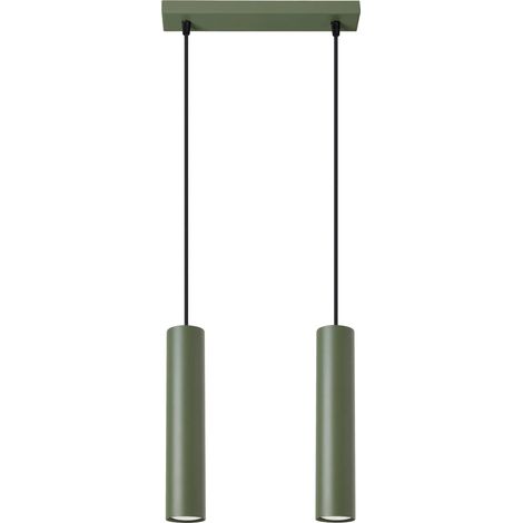 Lámpara colgante Vaza verde oliva, 2 luces (1/5)