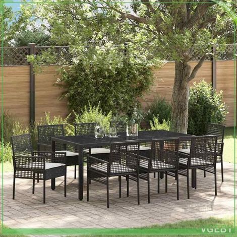 Ensemble de salle à manger pour jardin - FAF7291712451300 - Noir - Poly rattan - 8 personnes (1/5)