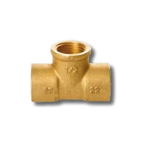 Te soldar de cobre H 130 G CU - INYECTOMETAL Medidas: Ø22mm x 1/2"