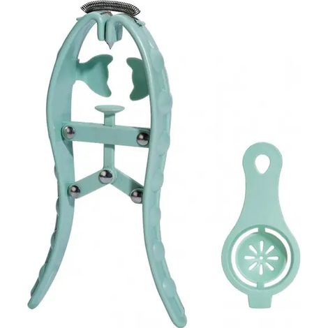 Batidor de huevos de cocina, separador de claras de huevo, cuchillo superior, abridor de tazón, eficiente, rápido, accesorios de cocina, herramientas verdes (1/5)