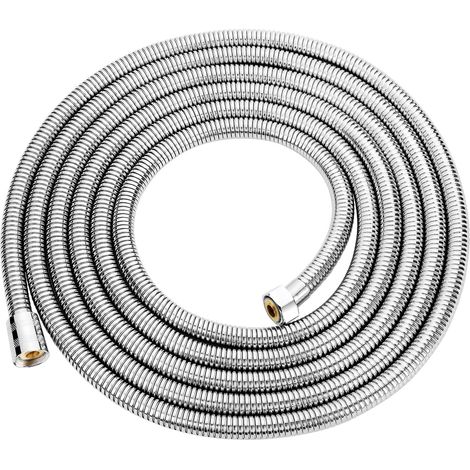 1 Flexible de douche 4M, acier inoxydable, connecteur en laiton, anti-pli, pour salle de bain (1/5)
