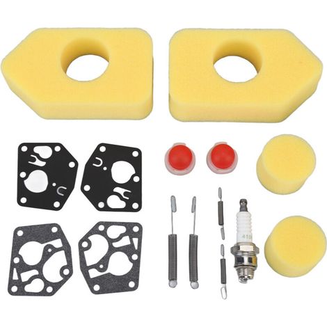 2 Packs Kit de Réparation de Tondeuse Filtre à Air Membrane Primer Ampoule Ressort Bougie d'allumage pour Classic Sprint 3.5-4.5HP Q45 35 375 40 Moteur (1/5)