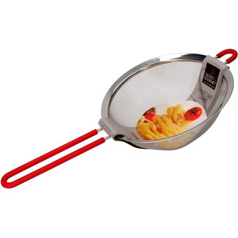 Scolapasta in acciaio inox con manico in silicone 20 cm