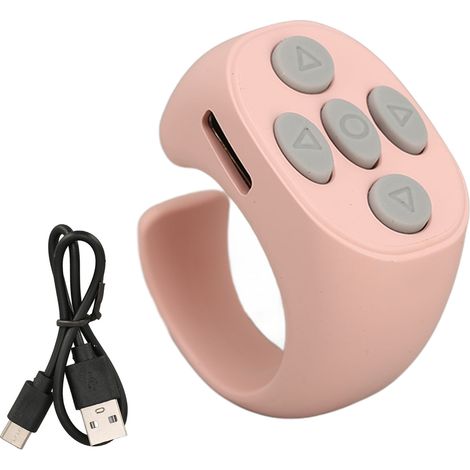 Contrleur d'anneau intelligent Bluetooth 5.3, télécommande sans fil, tourne-page pour livre électronique Tik Tok, rose