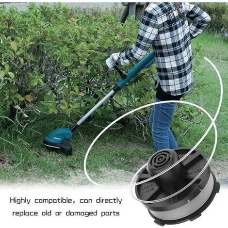 NALOOKAMIC MUFUSHAN bobines de remplacement pour tondeuses à gazon, accessoires pour : DUR181, DUR141, DUR180Z, DUR181Z - (4 pièces bobine + 1 pièce couvercle + 1 pièce ressort)