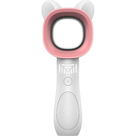 Mini ventilateur électrique portable sans pales, 3 vitesses réglables, forme cartoon sécurisée, blanc (1/5)