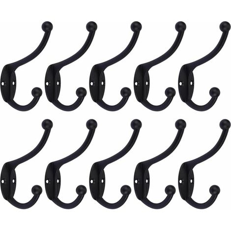 Rétro Crochet Patère Porte Manteau Vintage Noir Crochet de Porte Métal pour Salle de Bain Cuisine Chambre Entrée 10 Pièces Mural (1/5)