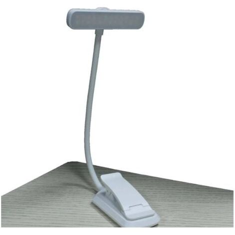 Lampe de Lecture 24 LED, Liseuse Clip Rechargeable, Protection des Yeux, Gradation en Continu & 3 Couleurs (Ambre/Blanc/Mixte), 360° Cou Flexible, Longue Durée, Portable pour Lire au Lit,Blanc (1/2)