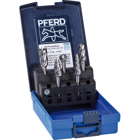 PFERD HM 21901612 - Set di 5 punte per fresa, dentatura in alluminio, diametro albero 6 mm, appositamente progettate per la lavorazione dell'alluminio (1/4)
