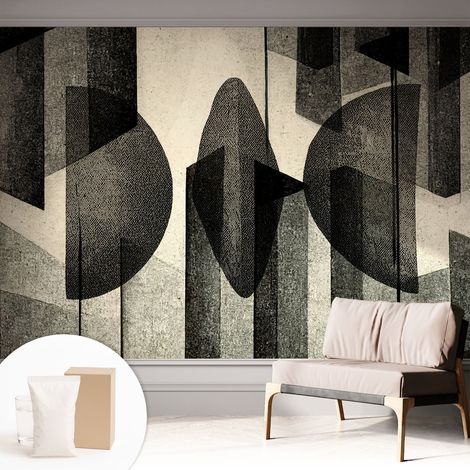 Papier peint intissé décoratif avec colle pour salon chambre et bureau Installation rapide Formes géométriques 312x219 cm (1/5)