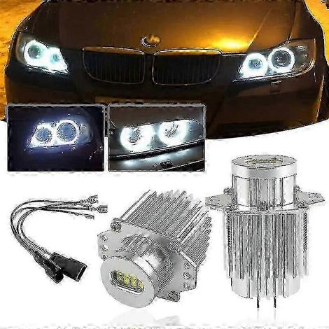 Set mit 2 LED Angel Eyes Canbus 80W Glühbirnen für Scheinwerfer/Positionsleuchten, fehlerfrei, für BMW 3er E90/E91 (2005-2008), reinweiß. (1/5)