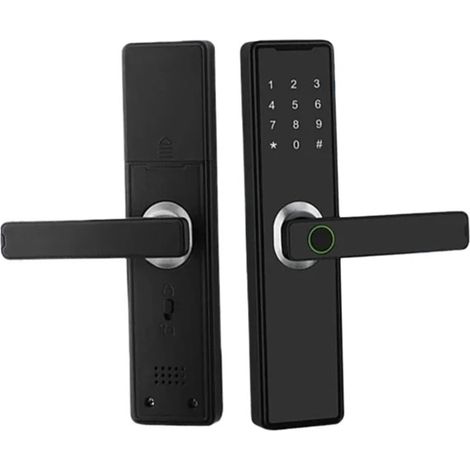 Clavier Tactile Bluetooth à Empreintes digitales, Serrure de Porte Intelligente d'appartement, Serrure de Porte d'entrée sans clé for Porte d'entrée(22X220R(5050),Silver Color) (1/5)