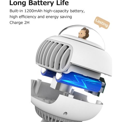 Ventilateur sans pales à 4 vitesses, sans fil, mini climatiseur flexible à haut débit, batterie 3600 mAh, ventilateur pieuvre pour poussette, ventilateur à pince pour vélo enfant (1/5)