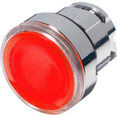 Testa pulsante luminosa diametro 22 finiture in metallo rosso a filo