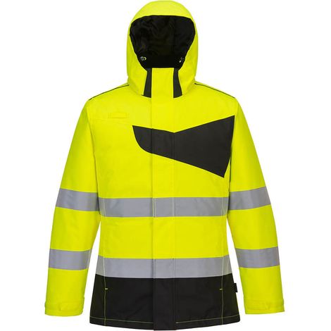 Winterparka Hochsichtbarkeit Pw2 Farbe: Gelb/Schwarz Größe XL - Portwest