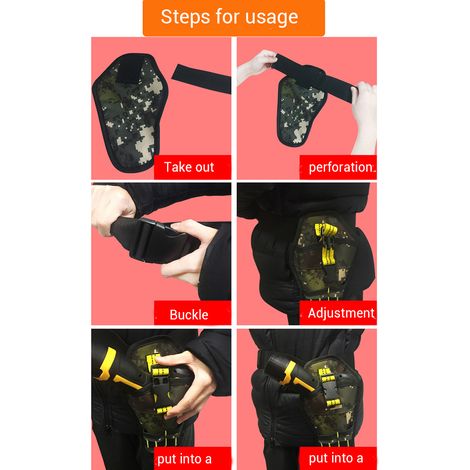Tasche für elektrische Bohrmaschinen, Gürteltasche für Elektriker, schwarz mit gelben Nähten. (1/5)