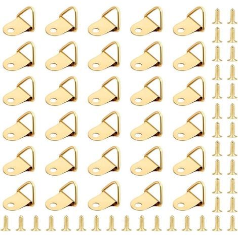 50 Pièces Crochet pour Cadre,Attache Tableau,Photo Anneaux Triangulaires Cadre,Support Murale Cintre avec 50 Pièces Vis Utilisé pour les Cadres Photo, Suspension de Décorations de Meubles (1/5)