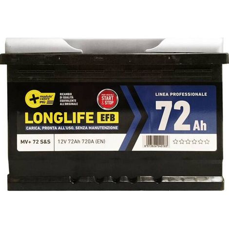 BATTERIA AUTO MV STARTSTOP 72AH 720A TECNOL EFB