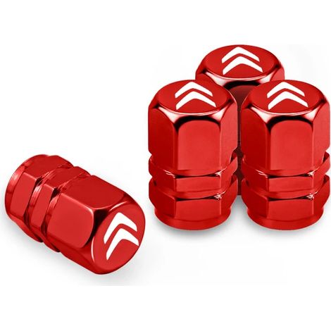 (Rouge) 4 bouchons de valve de pneu sport pour voiture, compatibles avec C1 C2 C3 C4 C5 C6 C8 Picasso Cactus Vts Aircross C3-XR (1/5)