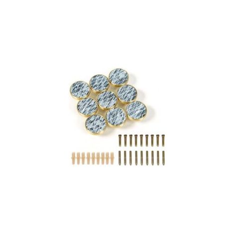 27 mm Griff aus reinem Kupfer, goldfarbener Messing-Schrankgriff, Küchenschubladenhaken, Kleiderhaken, modernes schlichtes Design (9, Grau und Silber) - Crezuo