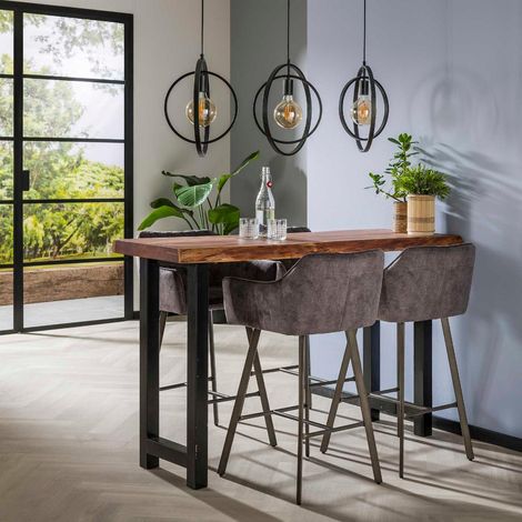 Table de bar en bois massif TRONC (1/4)