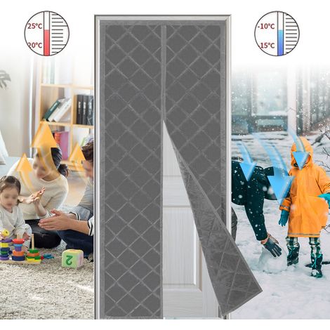0.85×2.05m Magnetischer Thermisch Isolierter Türvorhang Kälteschutz Wasserdicht