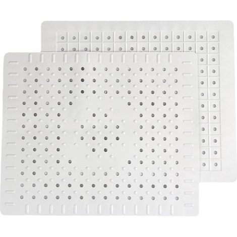 blanc Lot de 2 tapis de protection pour évier de cuisine en caoutchouc antidérapant durable, facile à nettoyer et à couper soi-même. (1/5)