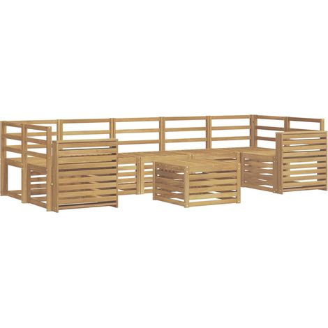 Outdoor Sofa Set 8 pcs White Solid Acacia Wood vidaXL (1/5)