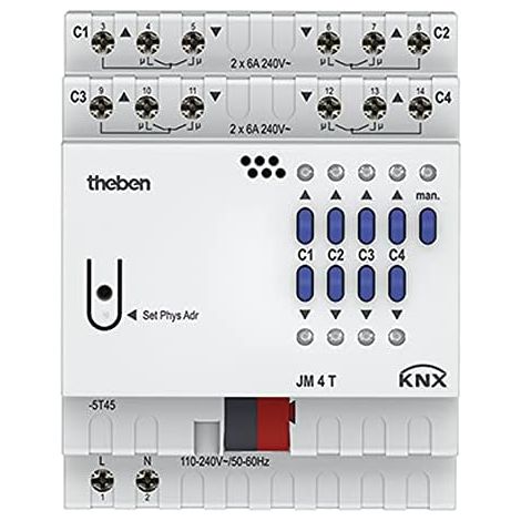 Theben JM 4 t-knx Rollladenaktor 4 Kanal fix2, Jalousieaktor (1/3)