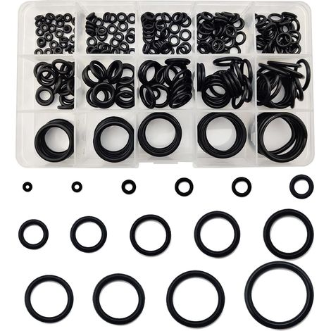 250 Pièces Kit Joints Toriques, Joints Toriques d'étanchéité, 15 Tailles Joints de Rondelles Caoutchouc Assortiment pour Réparation Roulement Pompe (1/5)