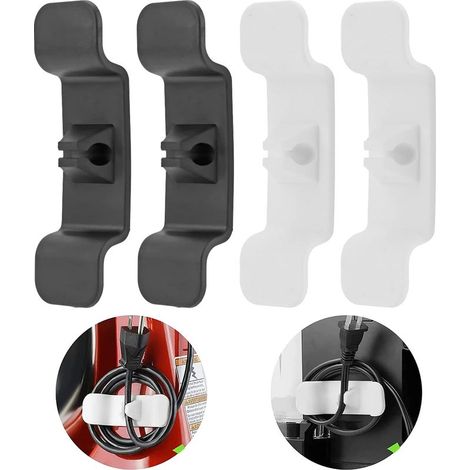Lot de 4 enrouleur de câble pour ustensiles de cuisine Support de câble pour appareils Enrouleur de câble pour mixeur de cuisine, clips de câble Support de câble avec coussinets adhésifs puissants (1/5)