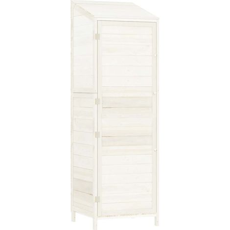 Maison Exclusive - Capanno da Giardino Bianco 55x52x174,5 cm Legno Massello Abete (1/5)