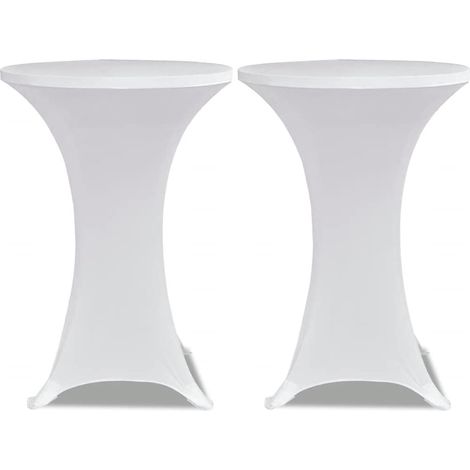 Maison Exclusive - Copritavolo 70 cm Bianco Tessuto elasticizzato 2 pezzi (1/5)