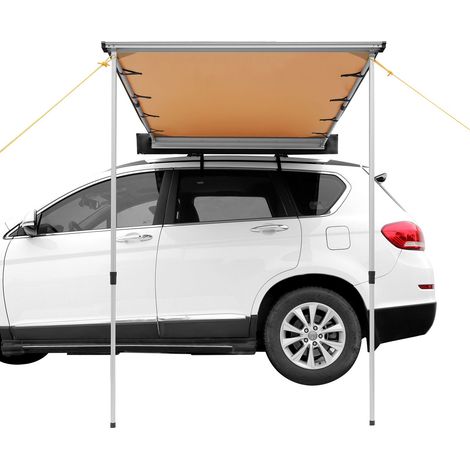 Auvent latéral pour voiture, 2x2.5m, protection solaire UV50+, imperméable PU3000mm, rétractable, hauteur réglable, avec sac de rangement étanche, adapté camion, SUV, van, camping-car. (1/5)
