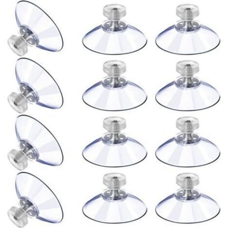 12 Grandes Ventouses Ventouses en Plastique Ventouse Anti-Collision Transparente en Caoutchouc Vis Écrou en Métal Ventouse Solide en PVC Transparent Remplacement avec Écrou de Vis (40M5-10) (1/5)