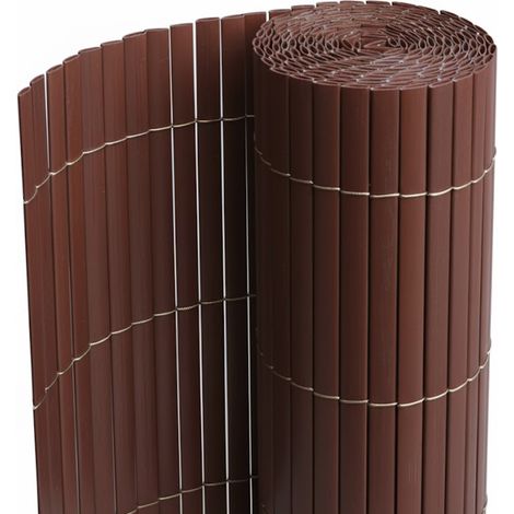 Canisse Brise vue en PVC tube Plat,Clôture protection pour jardin terasse balcon coloris marron foncée (1/5)