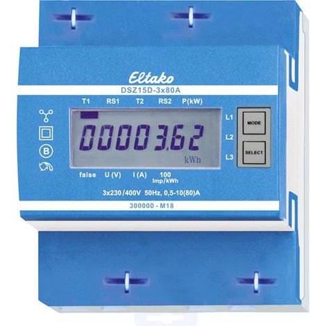 Eltako DSZ15D-3x80A MID 28380015 Compteur d'énergie triphasé numérique 80 A conformité MID: oui 1 pc(s) Q857322