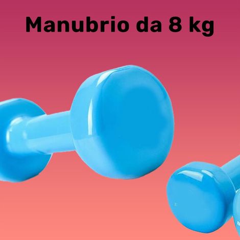 TRADE SHOP - Manubrio Singolo 8 Kg In Vinile Allenamento Esercizi Casa Palestra Workout Fit - (1/2)