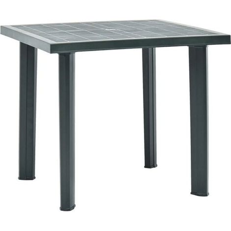 Table de jardin rectangulaire plastique vert Assoa 80cm (1/3)