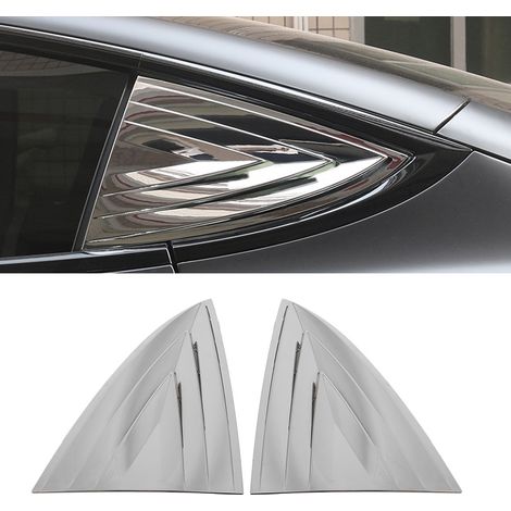 2 Stück elektro-silberne Heckscheibenjalousien für Tesla Model 3, dekorative Fensterblenden, Außenschutz (1/5)