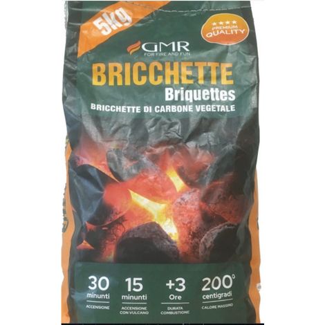 GMR briquettes de charbon ve'ge'tal de qualite' supe'rieure 5 kg pour barbecue barbecue grill de jardin