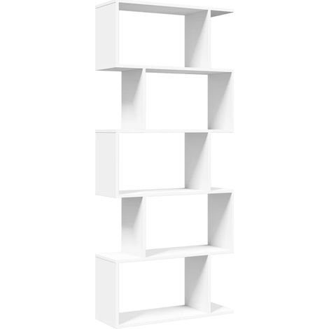 Maison Exclusive - Librería biombo de 5 niveles, blanca, 70 x 24