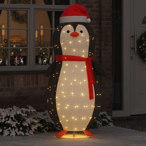 Schnee-Pinguin Figur mit 600 LEDs Warmes Weiß 78 x 178 cm Stoff