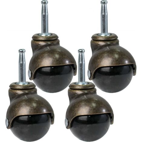 [NIEMALS VERWENDET] 4x Klein Lenkrollen 8×38mm Vintage Möbelrollen Durchmesser 50mm für Couchtisch Blumenständer Schrank