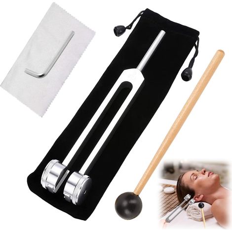 Diapason 128hz Théapeutique, 5 pièces Diapason Theapeutique, Diapason Medical, Compend un mateau en silicone, des outils de épaation, un chiffon de nettoyage et un sac de angement.