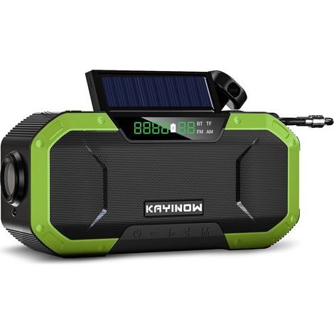 Solar-Notfall-Handkurbel-Radio, 5000 mAh, Powerbank, Ladegerät, Blitzlampe, Outdoor, Camping, Überleben, Radio, Grün (1/5)