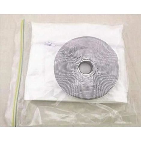 Kit de Calfeutrage pour Climatiseur - Joint de Fenêtre Blanc - Tissu Translucide avec Fermeture Éclair et Ruban Adhésif - 1 Pièce (1/4)