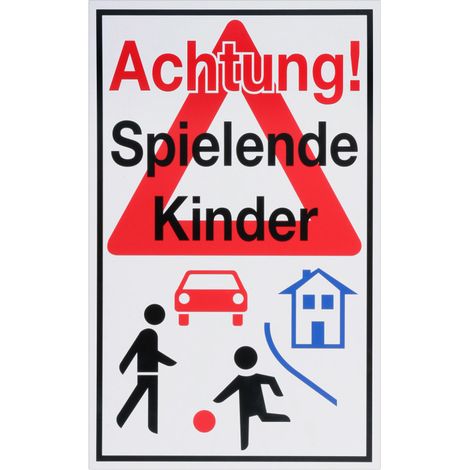 Conmetall Hinweisschild Achtung Spielende Kinder 40 x 25 cm