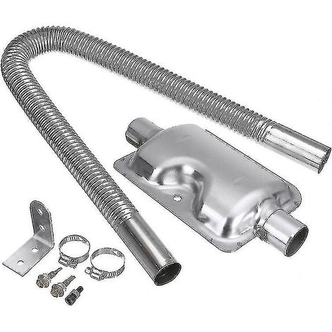 Schalldämpfer-Set für Dieselheizung, Klimaanlage und Standgasanlage, 600 mm Auspuffrohr und 24 mm Schalldämpfer. (1/5)