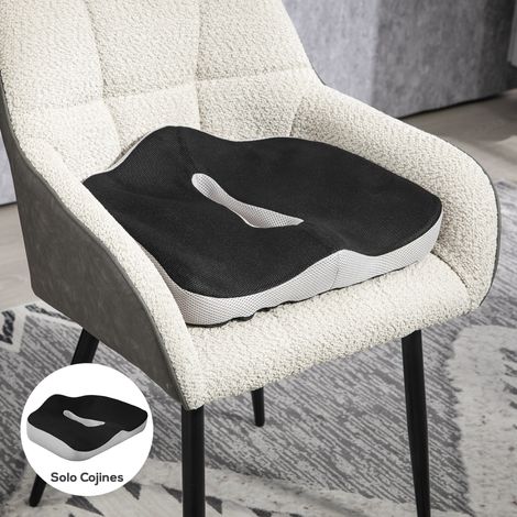 Cuscino per sedia in memory foam con base antiscivolo, ideale per sedia da pranzo e sedia a rotelle, colore nero.
